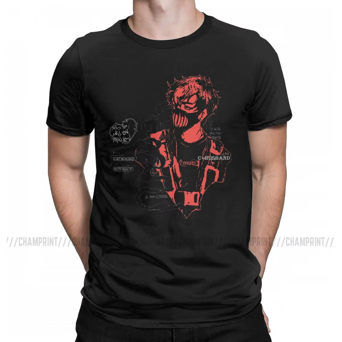 Corpse Husband Red T Shirt Men'S Cotton Humorous T-Shirts O Neck Tees Short Sleeve Clothes Graphic