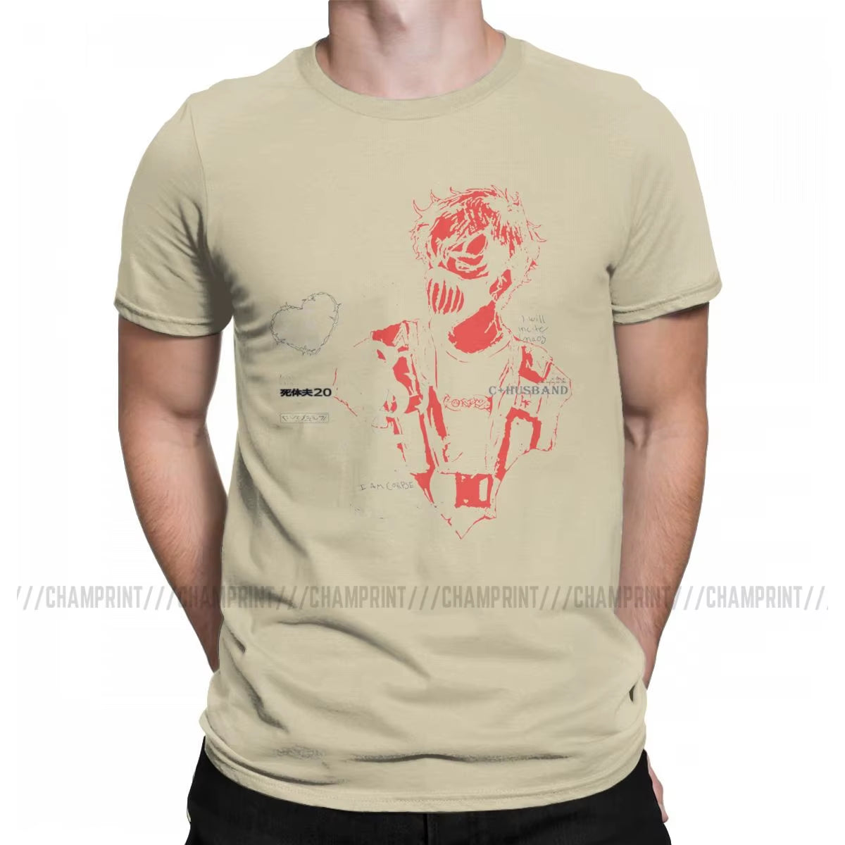 Corpse Husband Red T Shirt Men'S Cotton Humorous T-Shirts O Neck Tees Short Sleeve Clothes Graphic