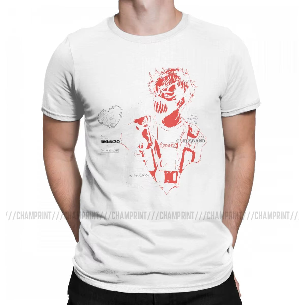 Corpse Husband Red T Shirt Men'S Cotton Humorous T-Shirts O Neck Tees Short Sleeve Clothes Graphic