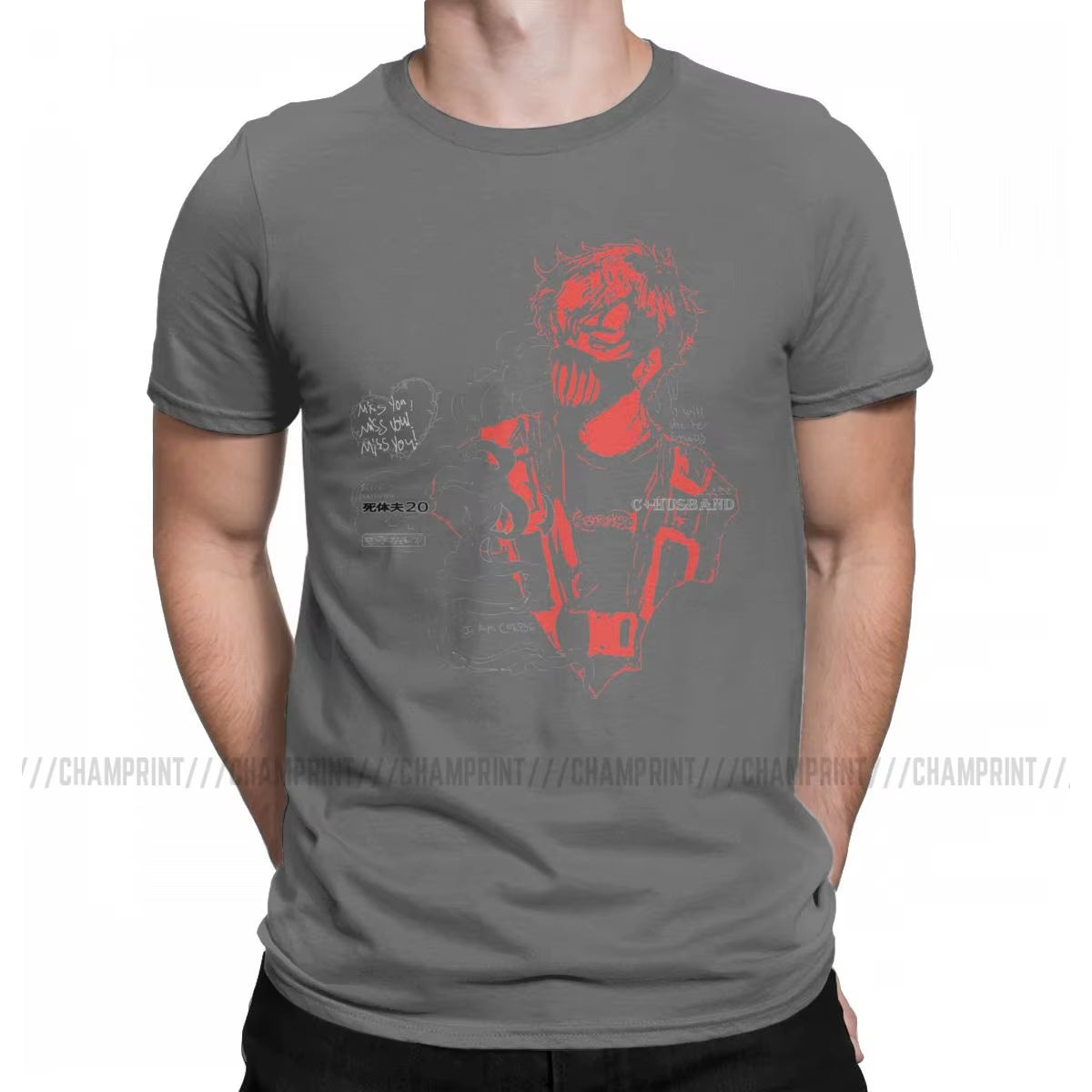 Corpse Husband Red T Shirt Men'S Cotton Humorous T-Shirts O Neck Tees Short Sleeve Clothes Graphic