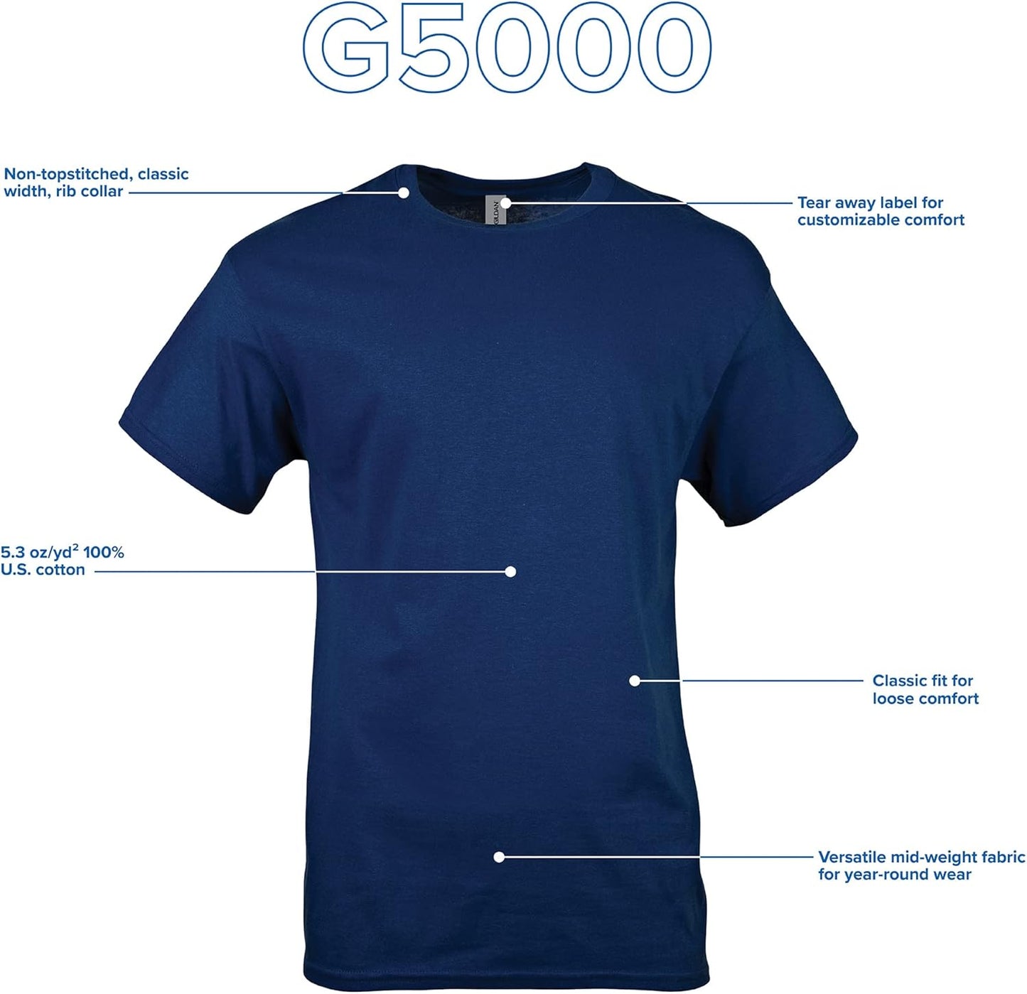 Adult Heavy Cotton T-Shirt, Style G5000, Multipack
