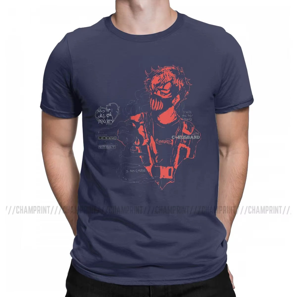 Corpse Husband Red T Shirt Men'S Cotton Humorous T-Shirts O Neck Tees Short Sleeve Clothes Graphic