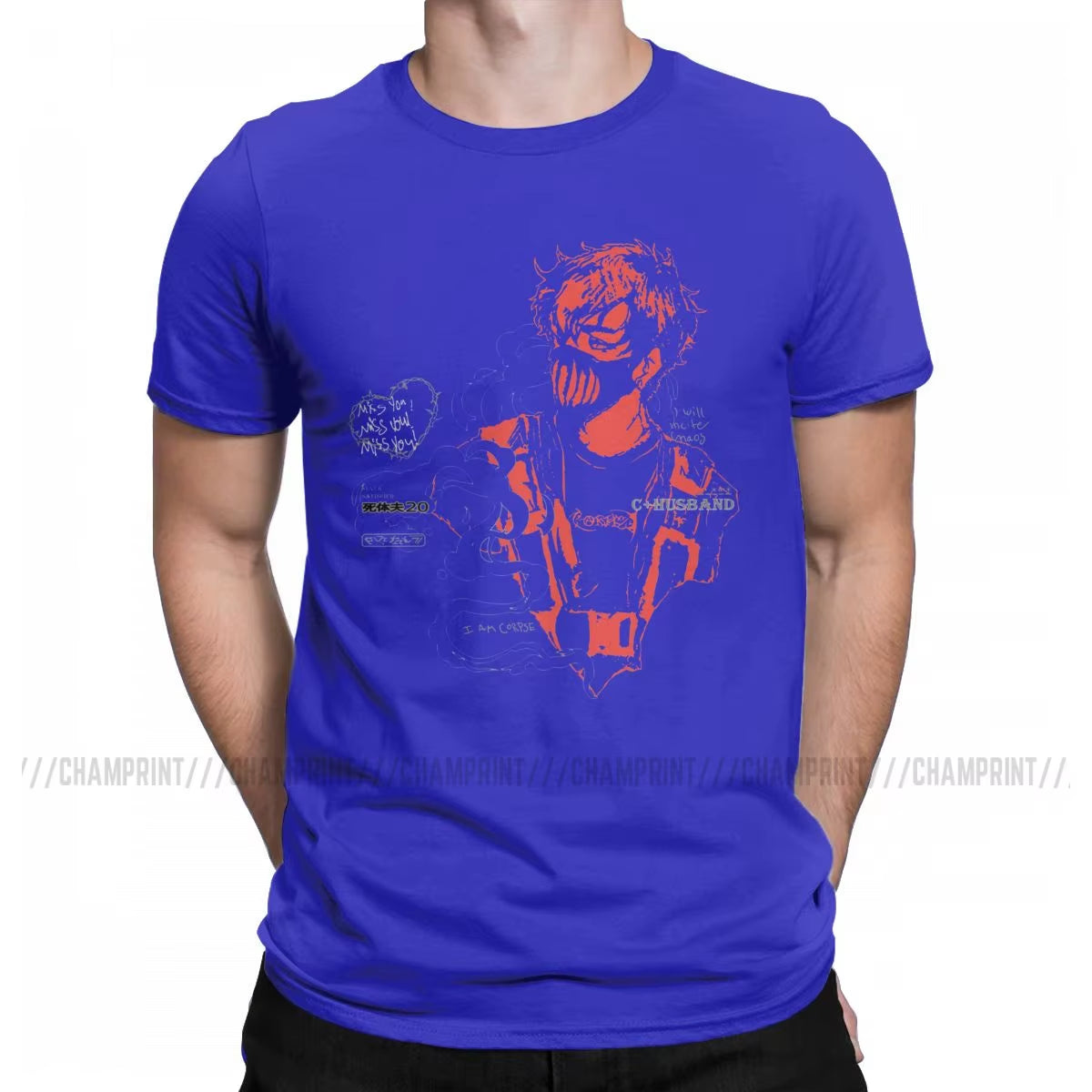 Corpse Husband Red T Shirt Men'S Cotton Humorous T-Shirts O Neck Tees Short Sleeve Clothes Graphic