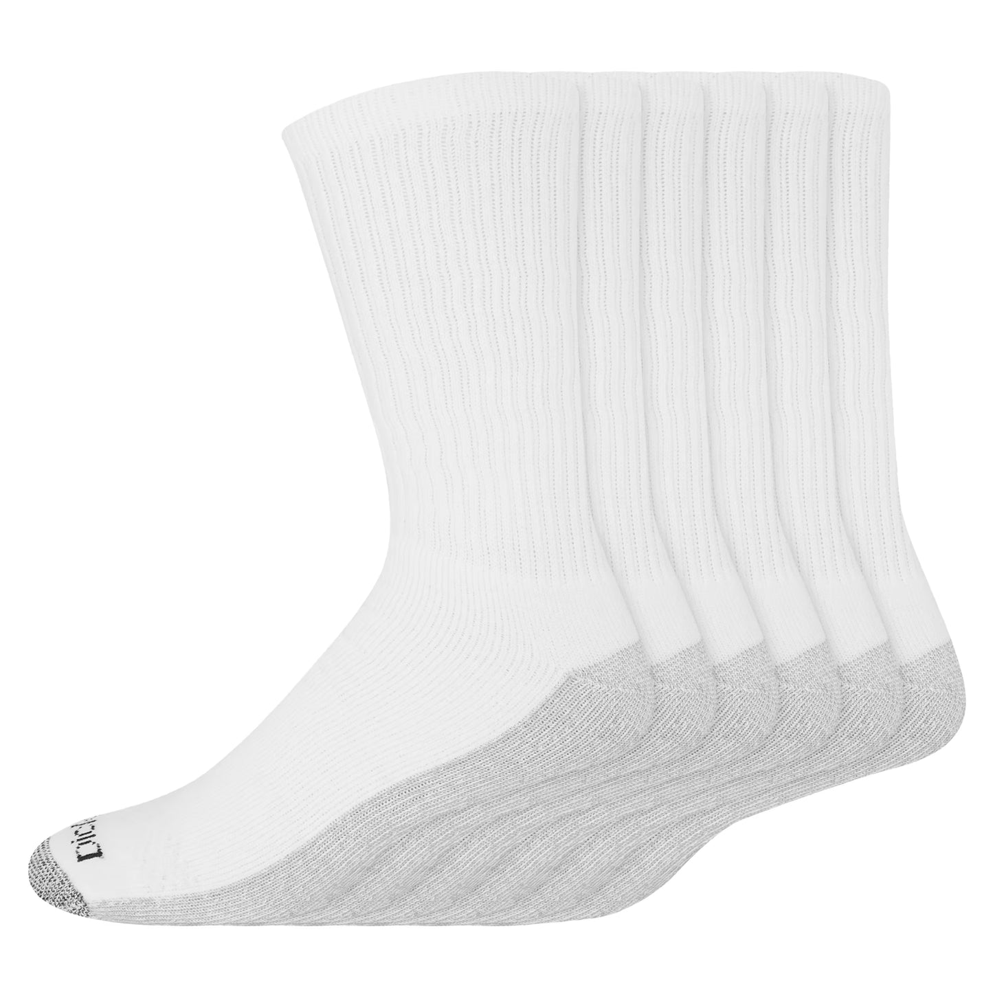 Dickies Men'S Dri-Tech Crew Sock, 6-Pack, White Size 12-15